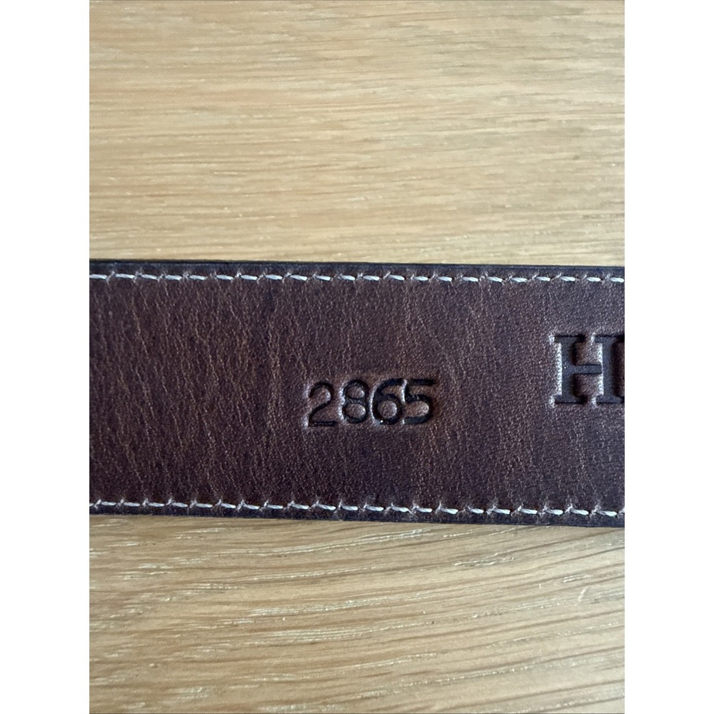 Hanks Belts Men's 46 Model 2865 Genuine Full Grain Leather Brown Made In USA - Picture 5 of 10